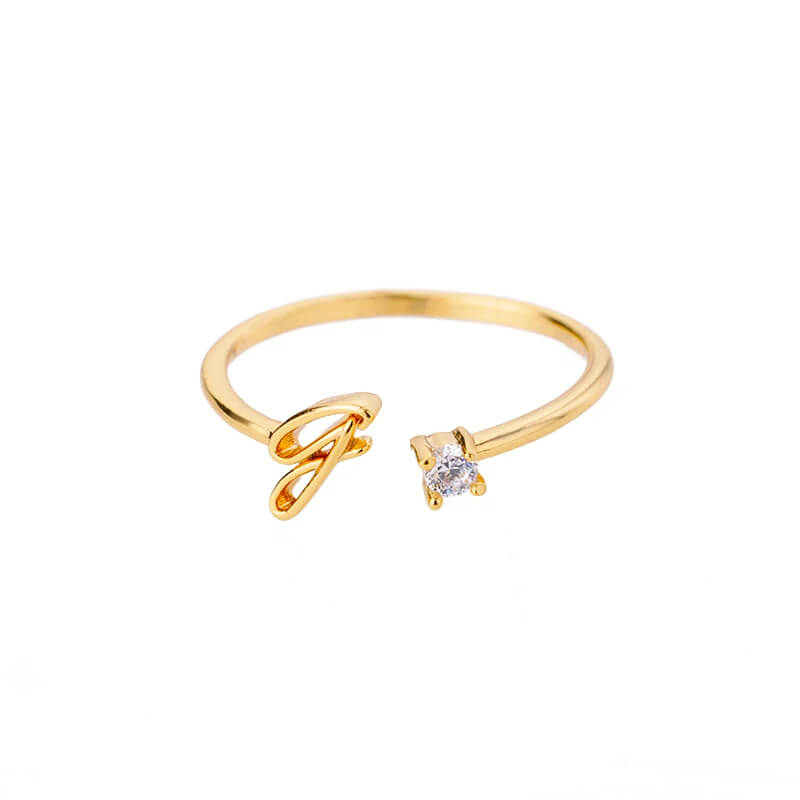Anel com Inicial - Banhado em ouro 18k