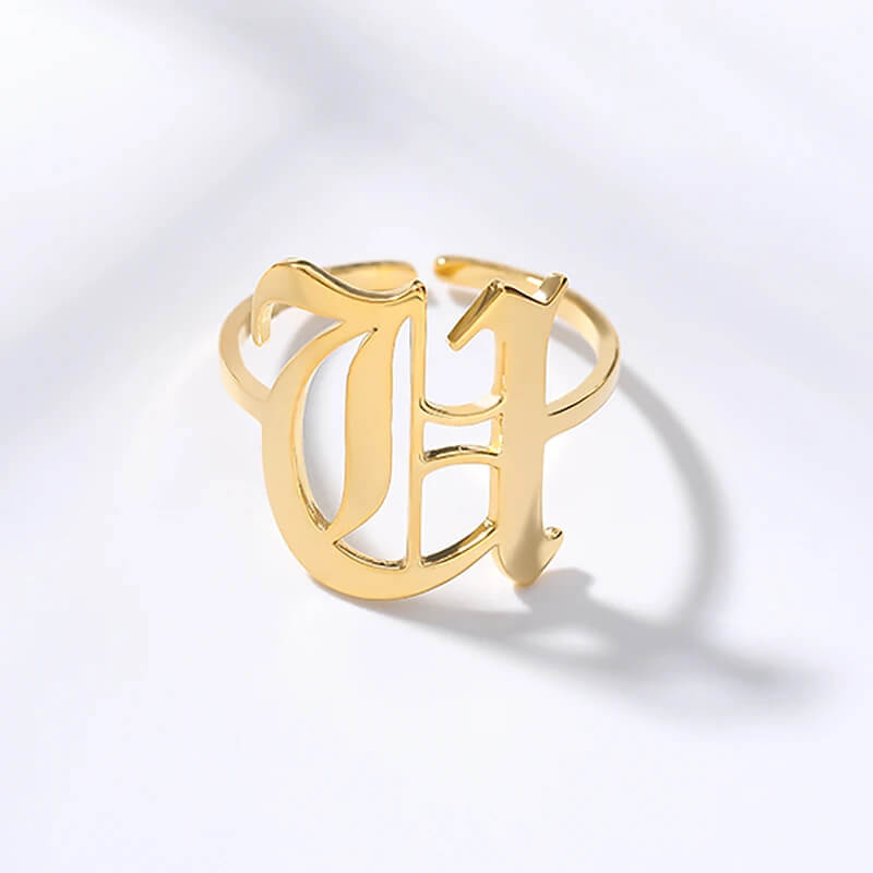 Anel Elegance Inicial - Sua Marca Pessoal - Banhado em Ouro 18K