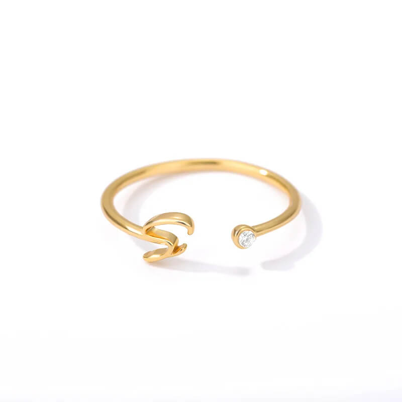 Anel com Inicial - Banhado em ouro 18k