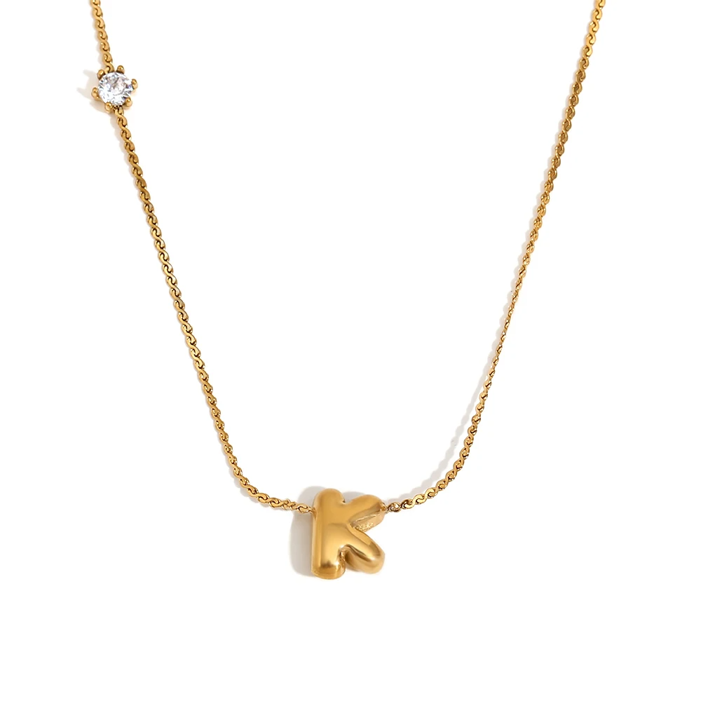 Ponto de Luz & Inicial | Colar + Pingente Banhado em Ouro 18K