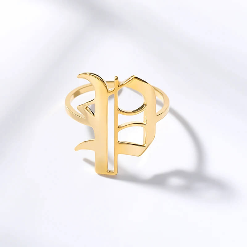 Anel Elegance Inicial - Sua Marca Pessoal - Banhado em Ouro 18K