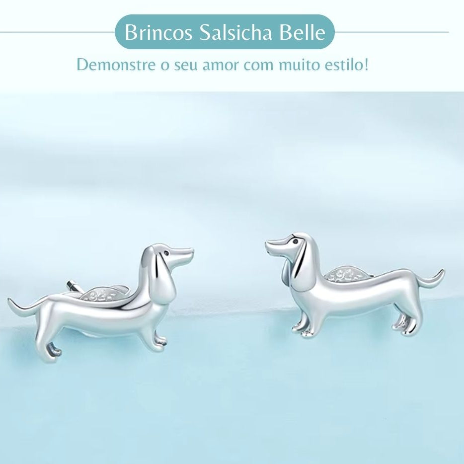 Brinco Salsicha Belle | Em Prata 925