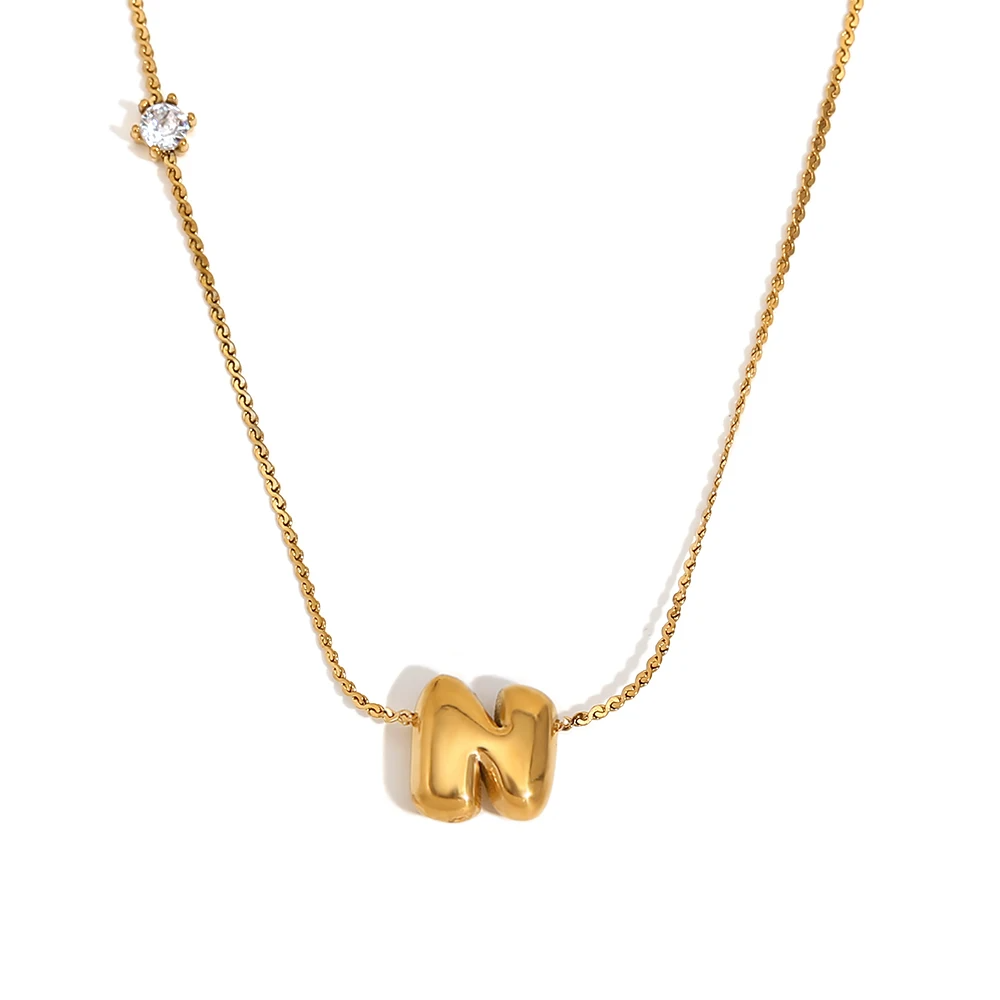 Ponto de Luz & Inicial | Colar + Pingente Banhado em Ouro 18K