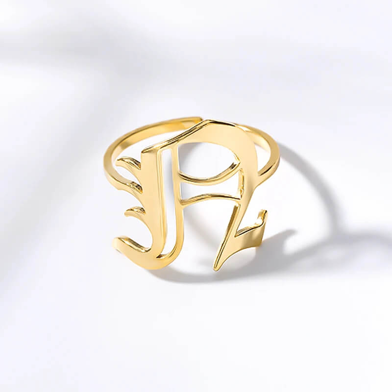 Anel Elegance Inicial - Sua Marca Pessoal - Banhado em Ouro 18K