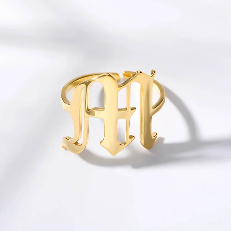 Anel Elegance Inicial - Sua Marca Pessoal - Banhado em Ouro 18K