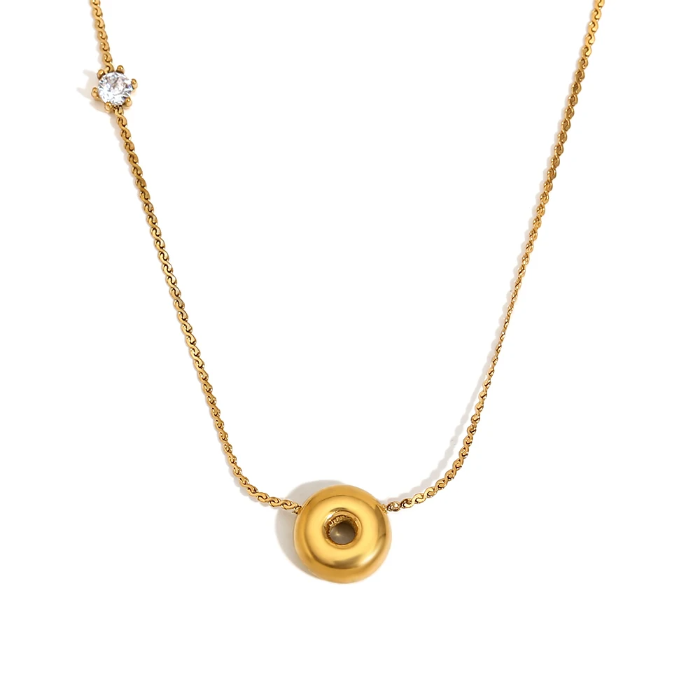 Ponto de Luz & Inicial | Colar + Pingente Banhado em Ouro 18K