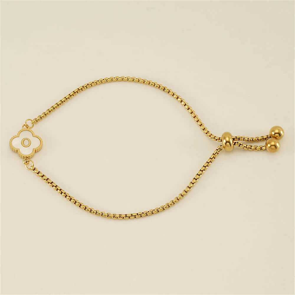 Pulseira de Trevo com Inicial - Banhado em Ouro 18K