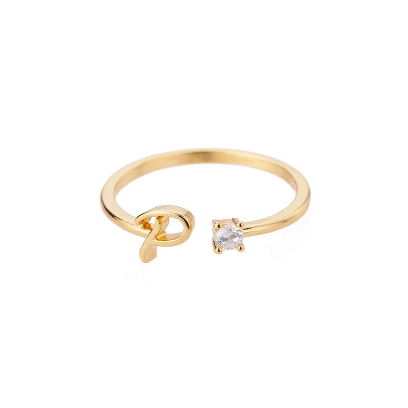Anel com Inicial - Banhado em ouro 18k