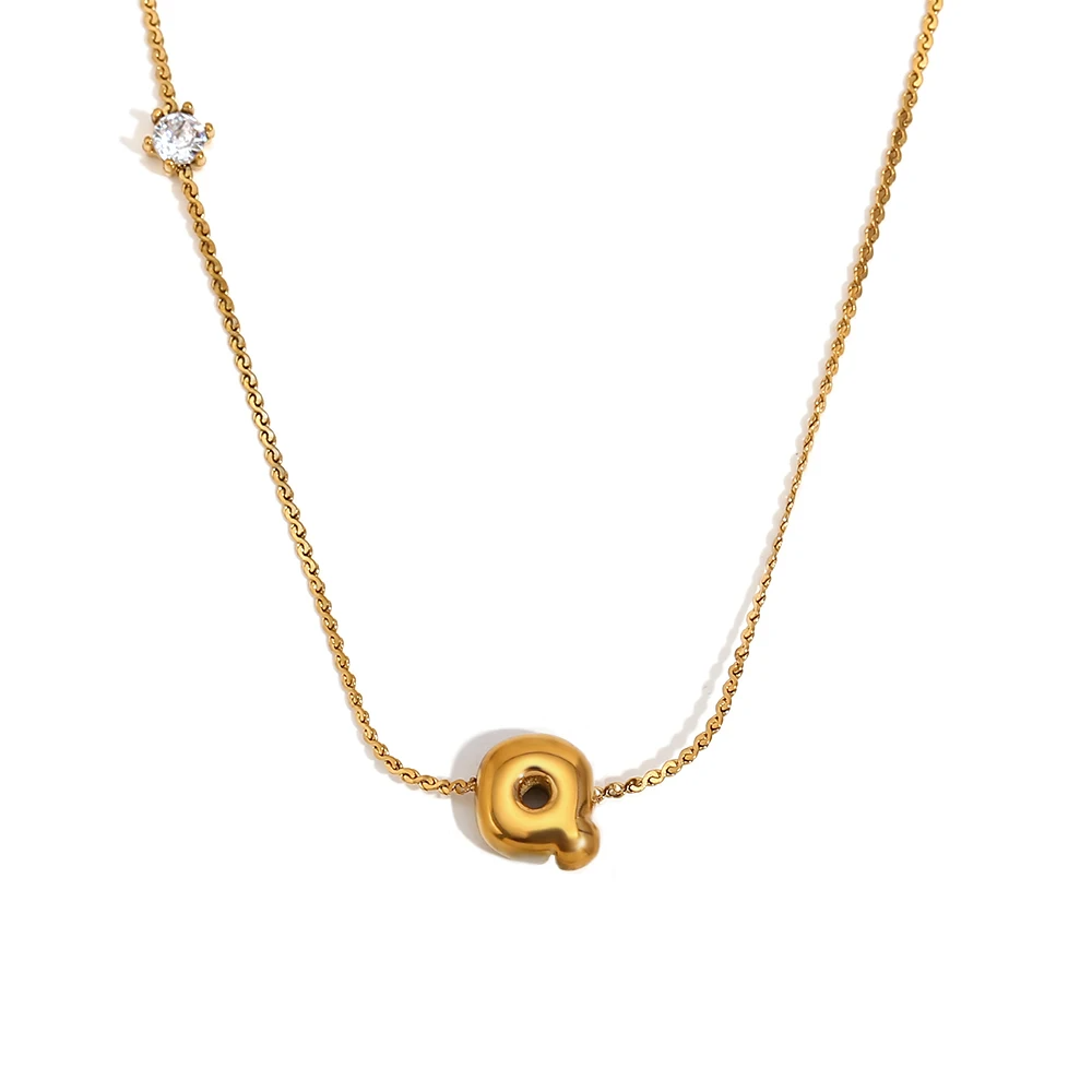 Ponto de Luz & Inicial | Colar + Pingente Banhado em Ouro 18K