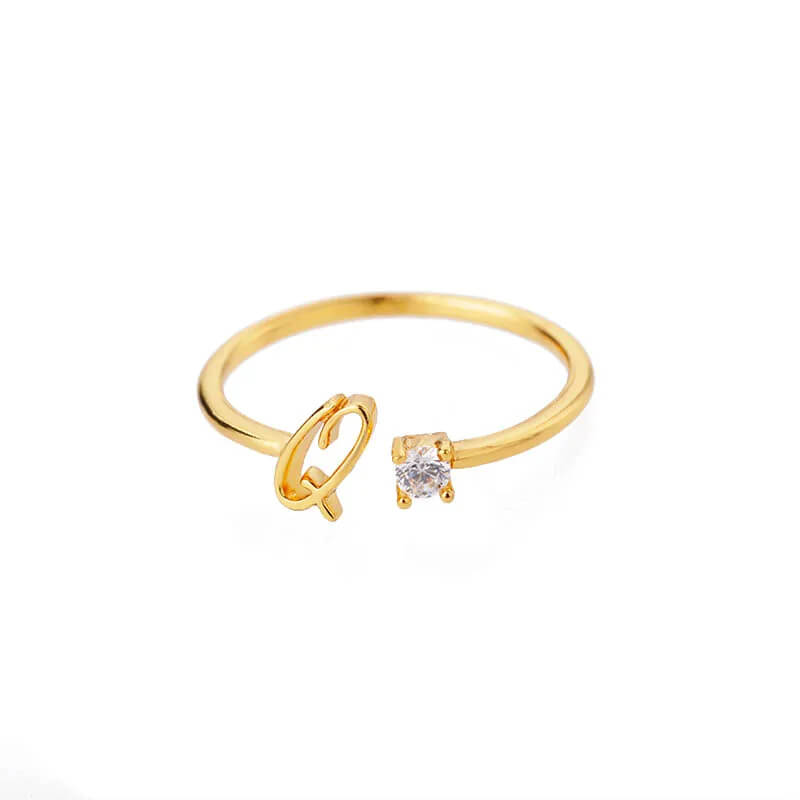 Anel com Inicial - Banhado em ouro 18k