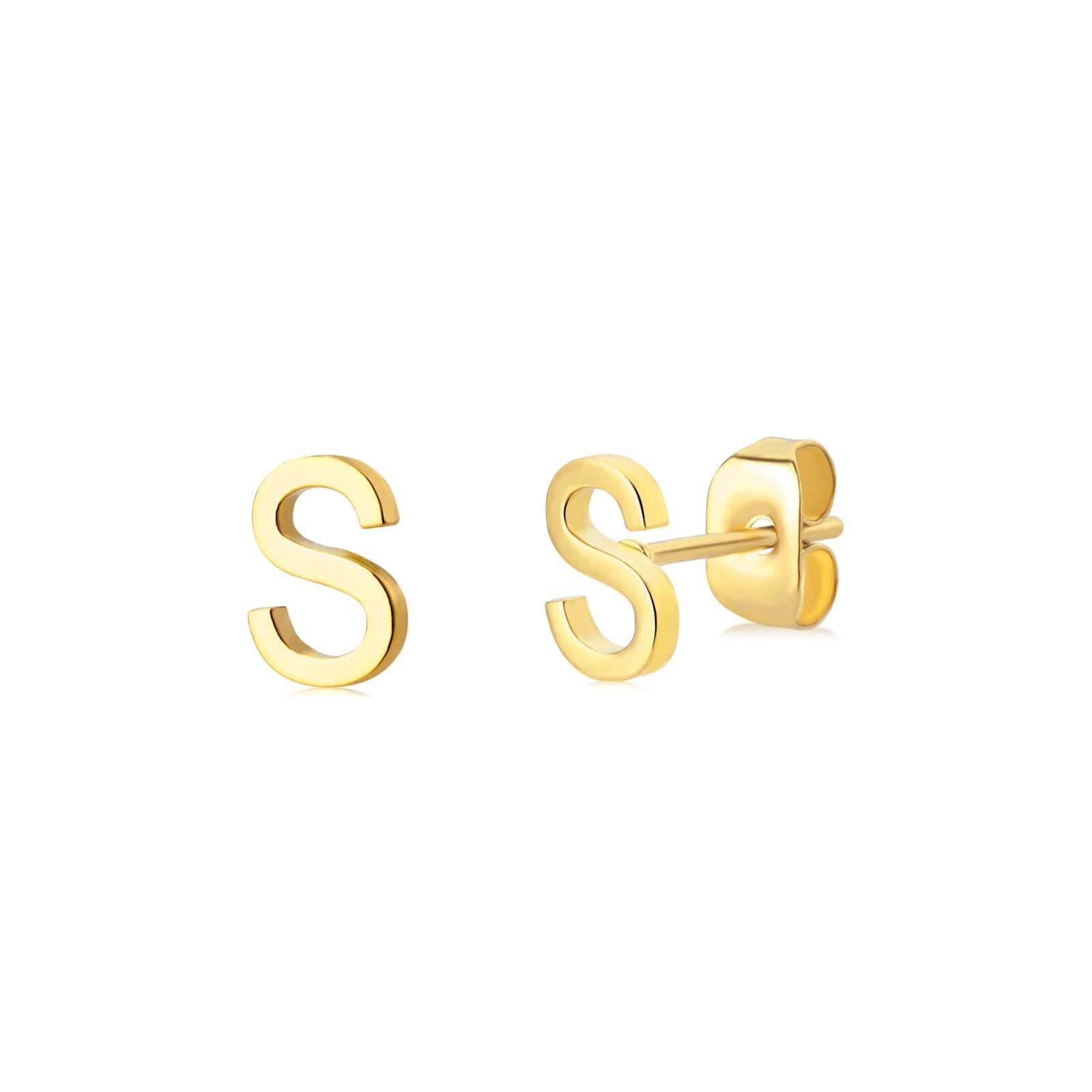 Brincos Minimalistas com letra Iniciais | Banhado em Ouro 18k
