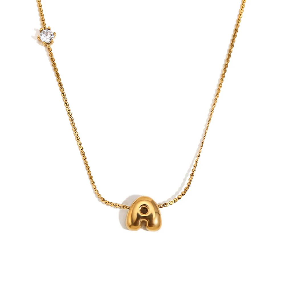 Ponto de Luz & Inicial | Colar + Pingente Banhado em Ouro 18K
