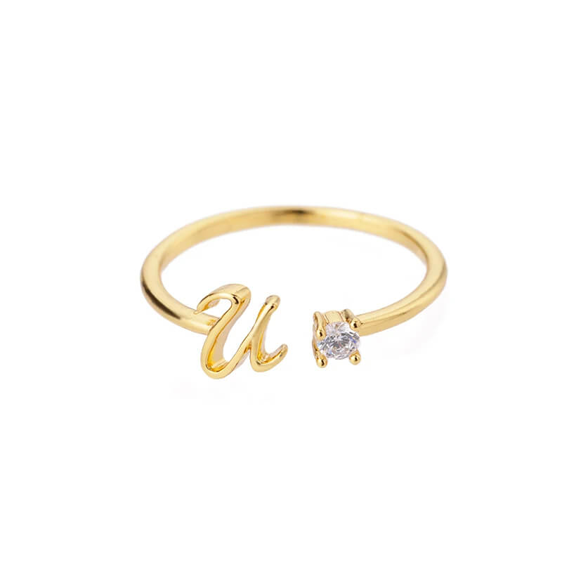 Anel com Inicial - Banhado em ouro 18k