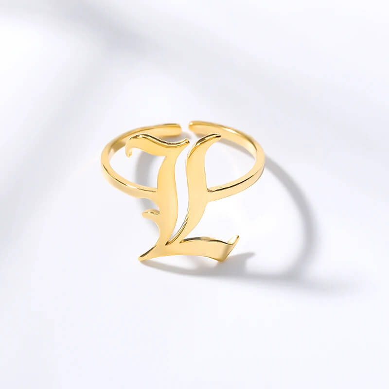 Anel Elegance Inicial - Sua Marca Pessoal - Banhado em Ouro 18K