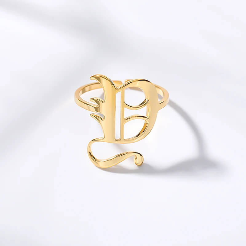 Anel Elegance Inicial - Sua Marca Pessoal - Banhado em Ouro 18K