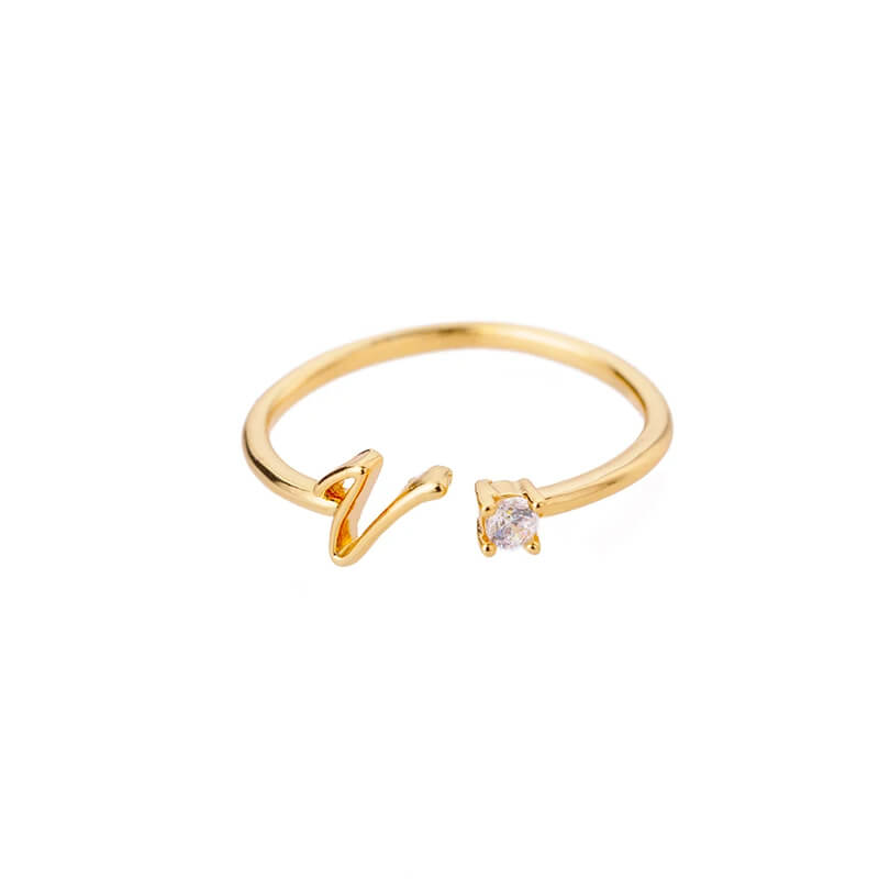 Anel com Inicial - Banhado em ouro 18k
