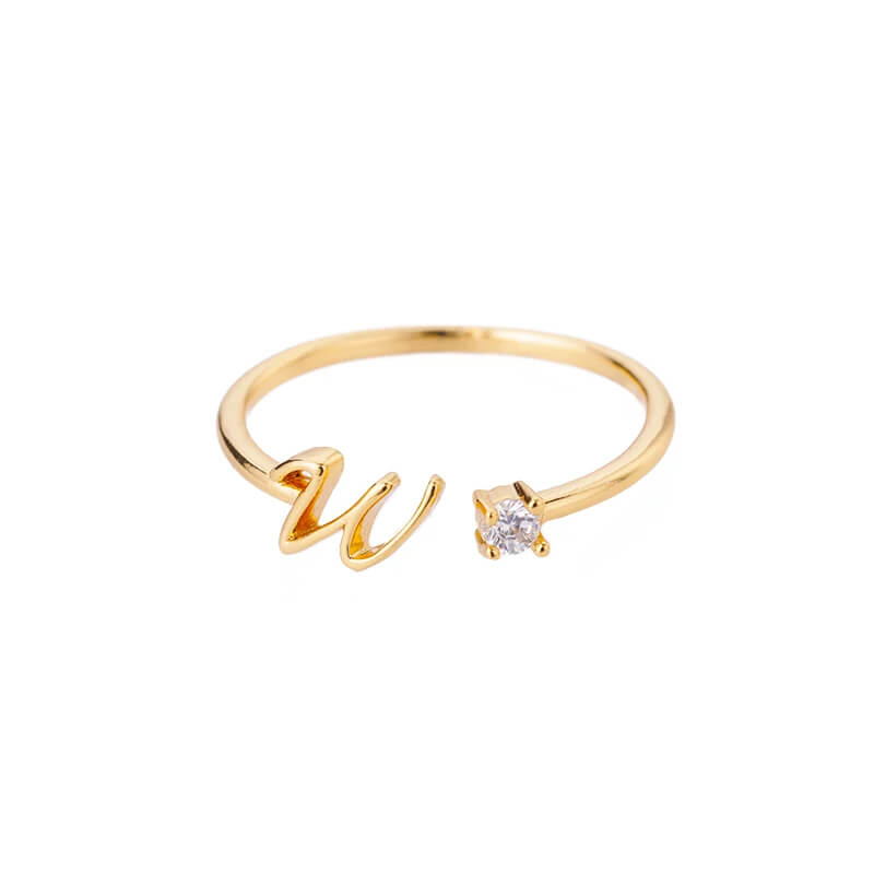 Anel com Inicial - Banhado em ouro 18k