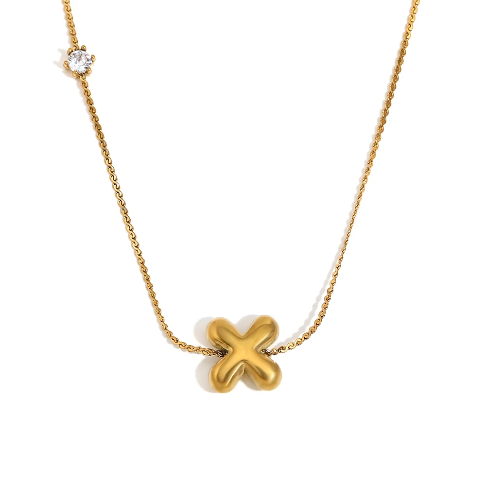 Ponto de Luz & Inicial | Colar + Pingente Banhado em Ouro 18K