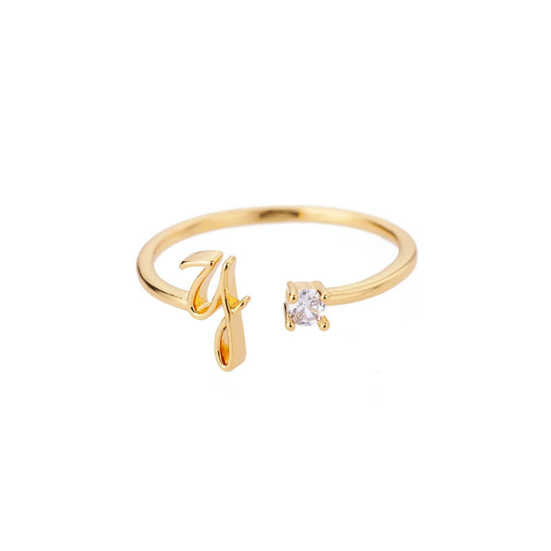 Anel com Inicial - Banhado em ouro 18k