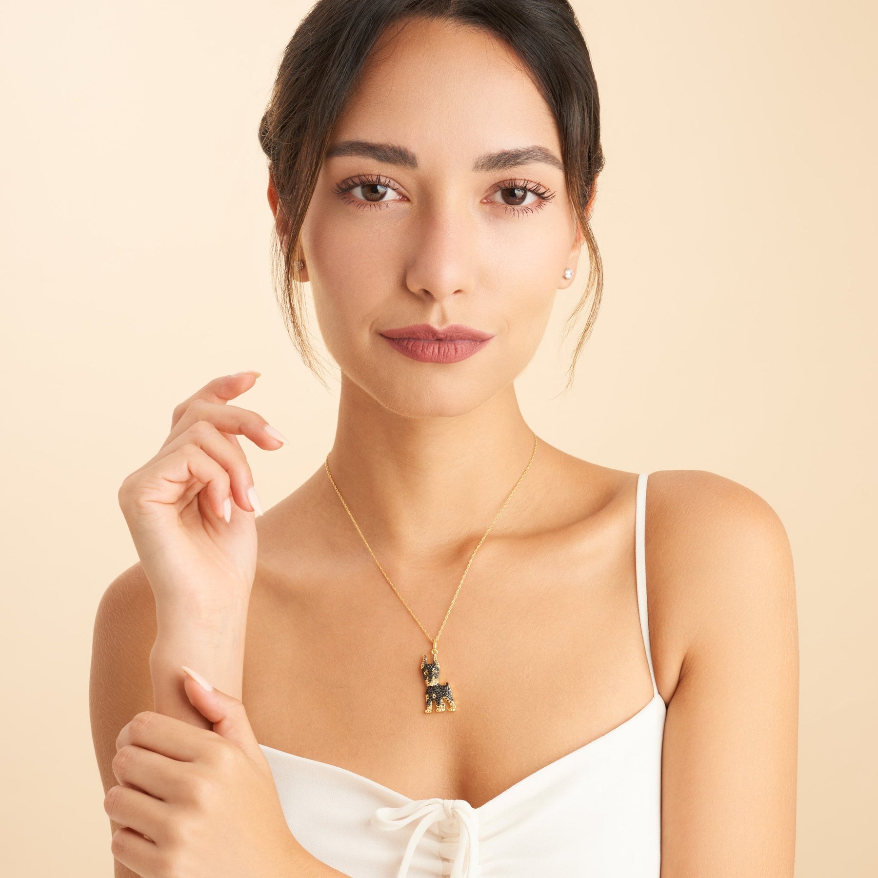 Colar + Pingente Doberman | Banhado em Ouro 18K