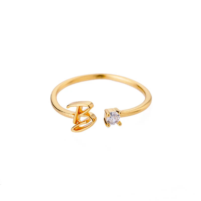 Anel com Inicial - Banhado em ouro 18k