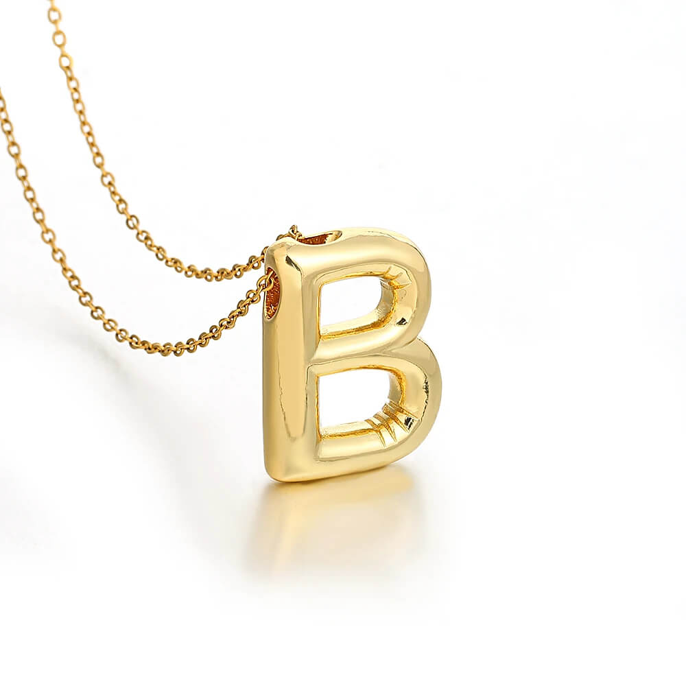 Colar 3D com Iniciais - Banhado em Ouro 18K