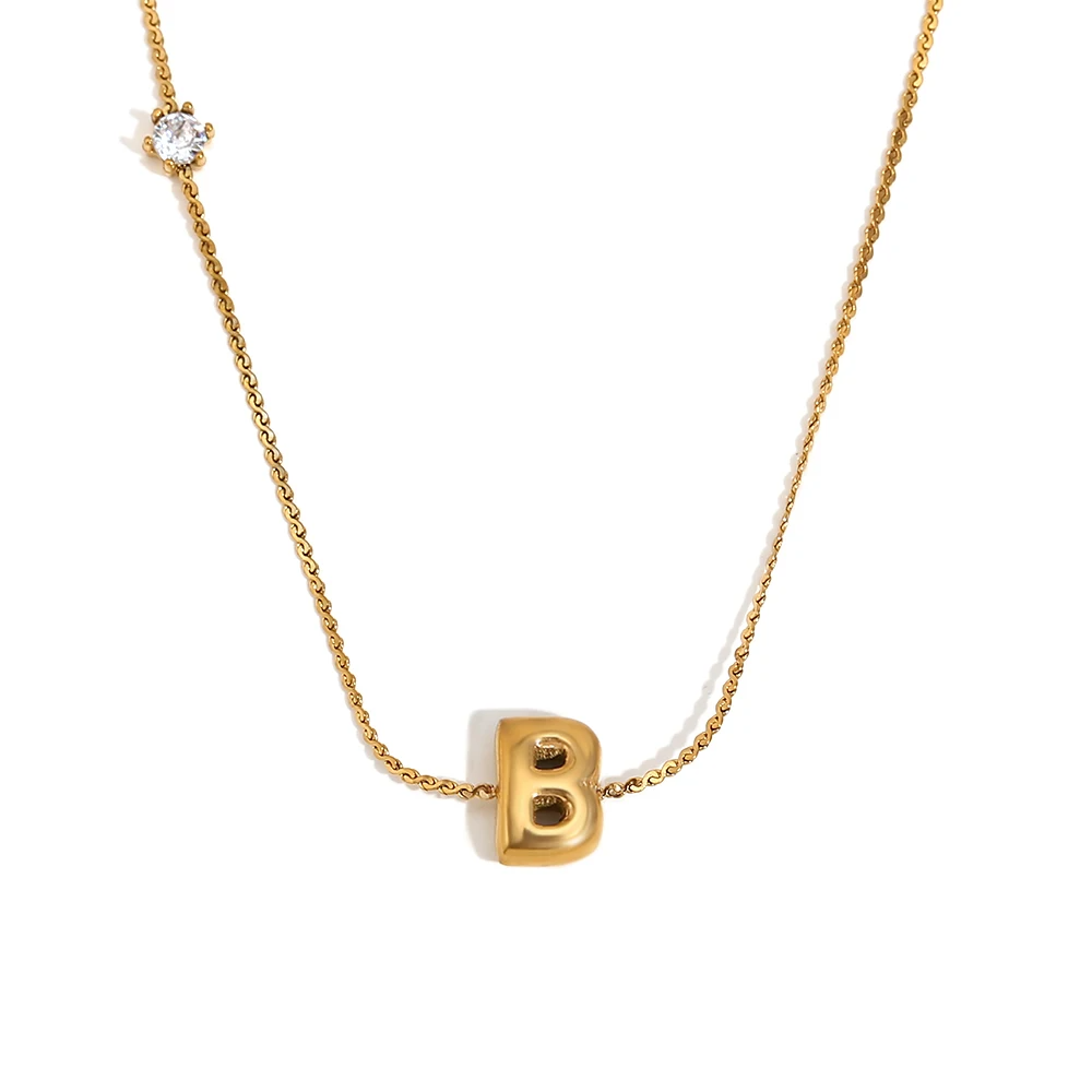 Ponto de Luz & Inicial | Colar + Pingente Banhado em Ouro 18K