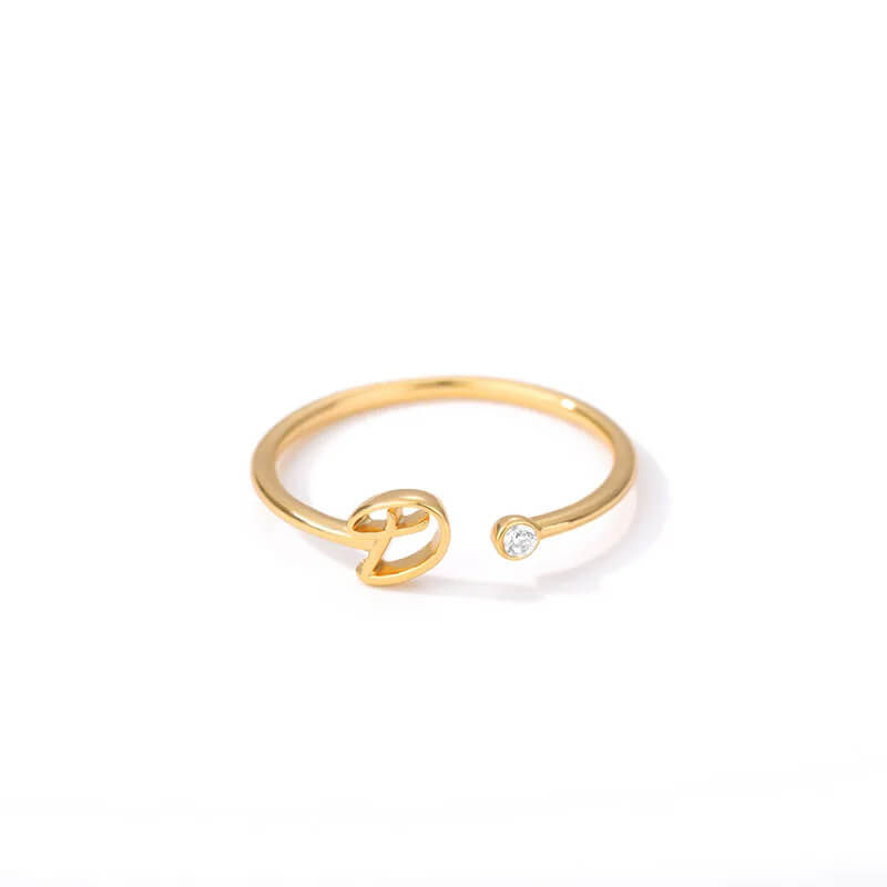 Anel com Inicial - Banhado em ouro 18k