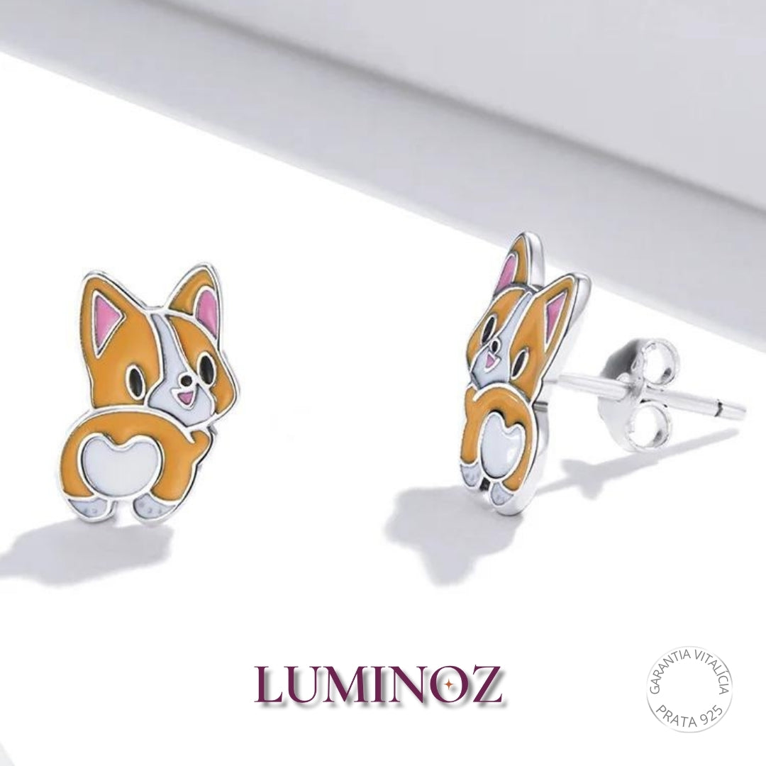 Brincos Mini Corgi | Em Prata 925