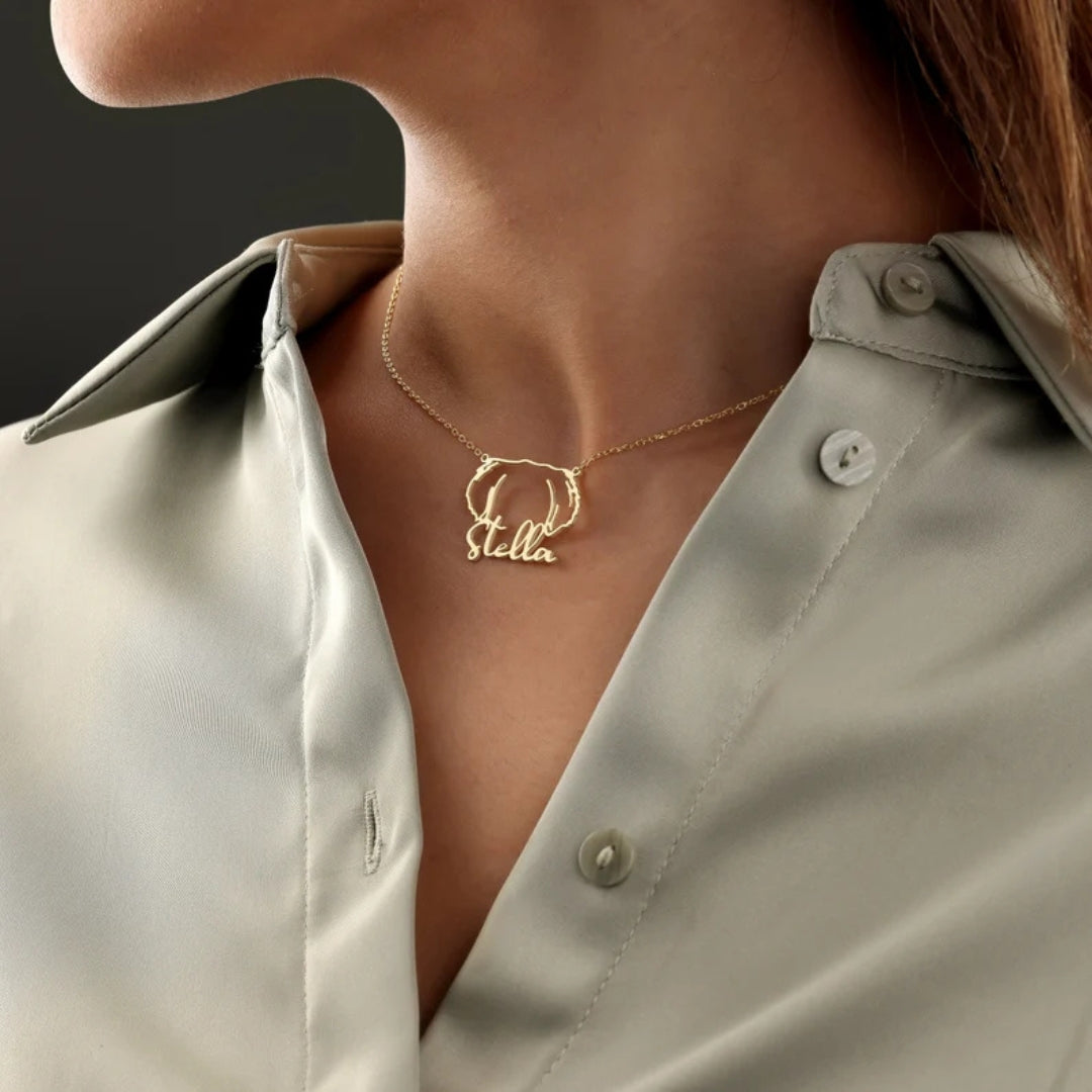 Colar Personalizado Orelhas Caninas | Banhado em Ouro 18K
