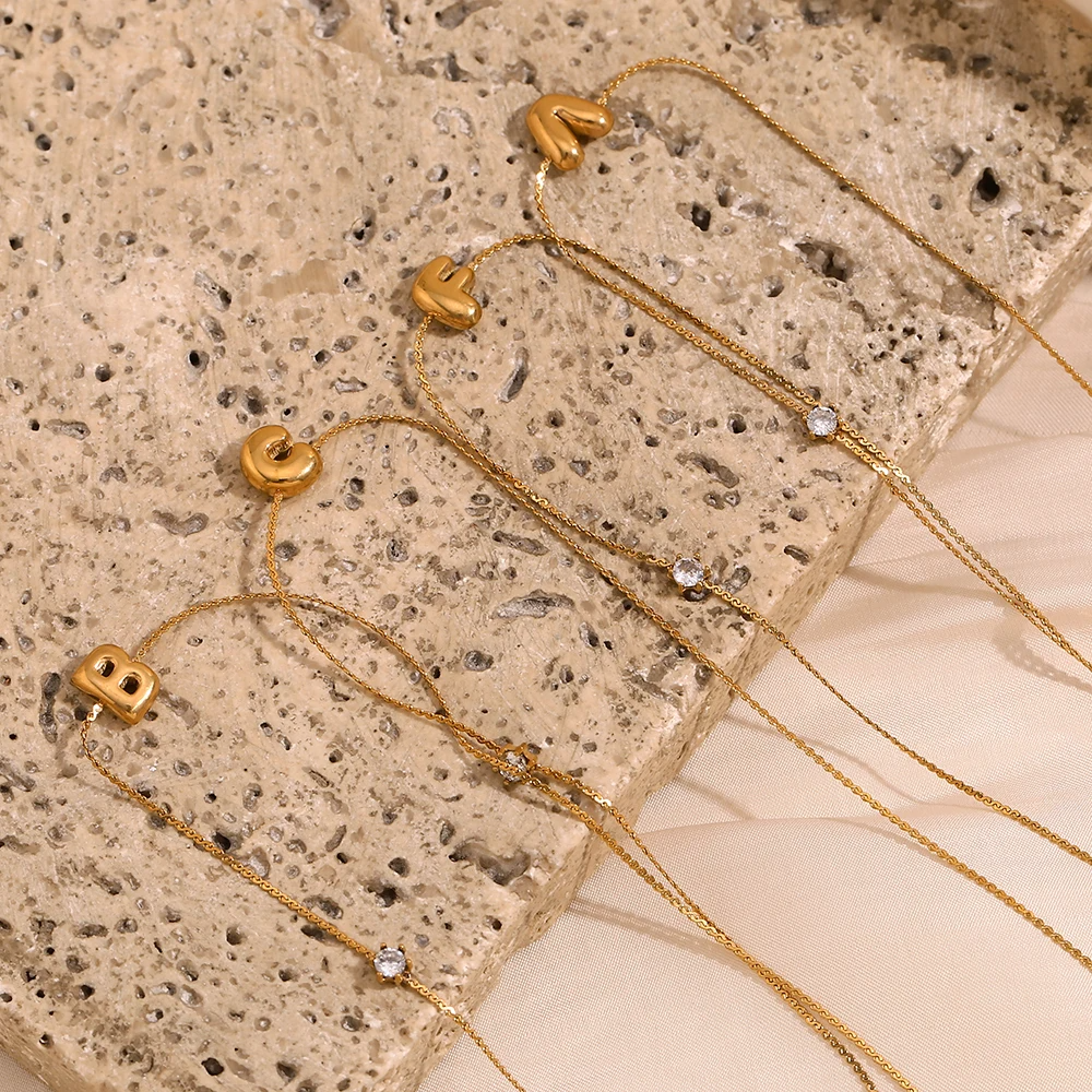Ponto de Luz & Inicial | Colar + Pingente Banhado em Ouro 18K