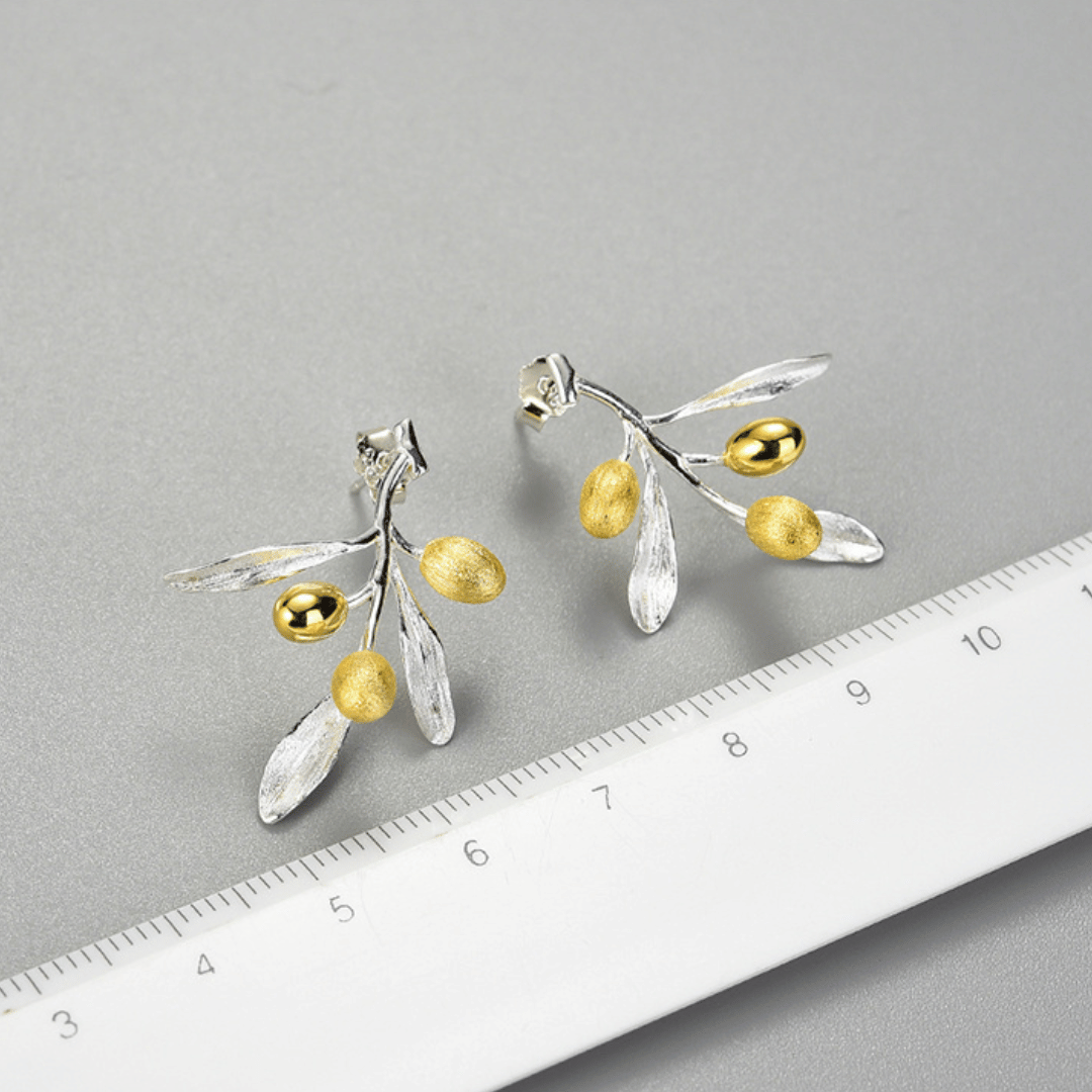 Brincos Folhas de Oliveira - Lotus - LUMINOZ
