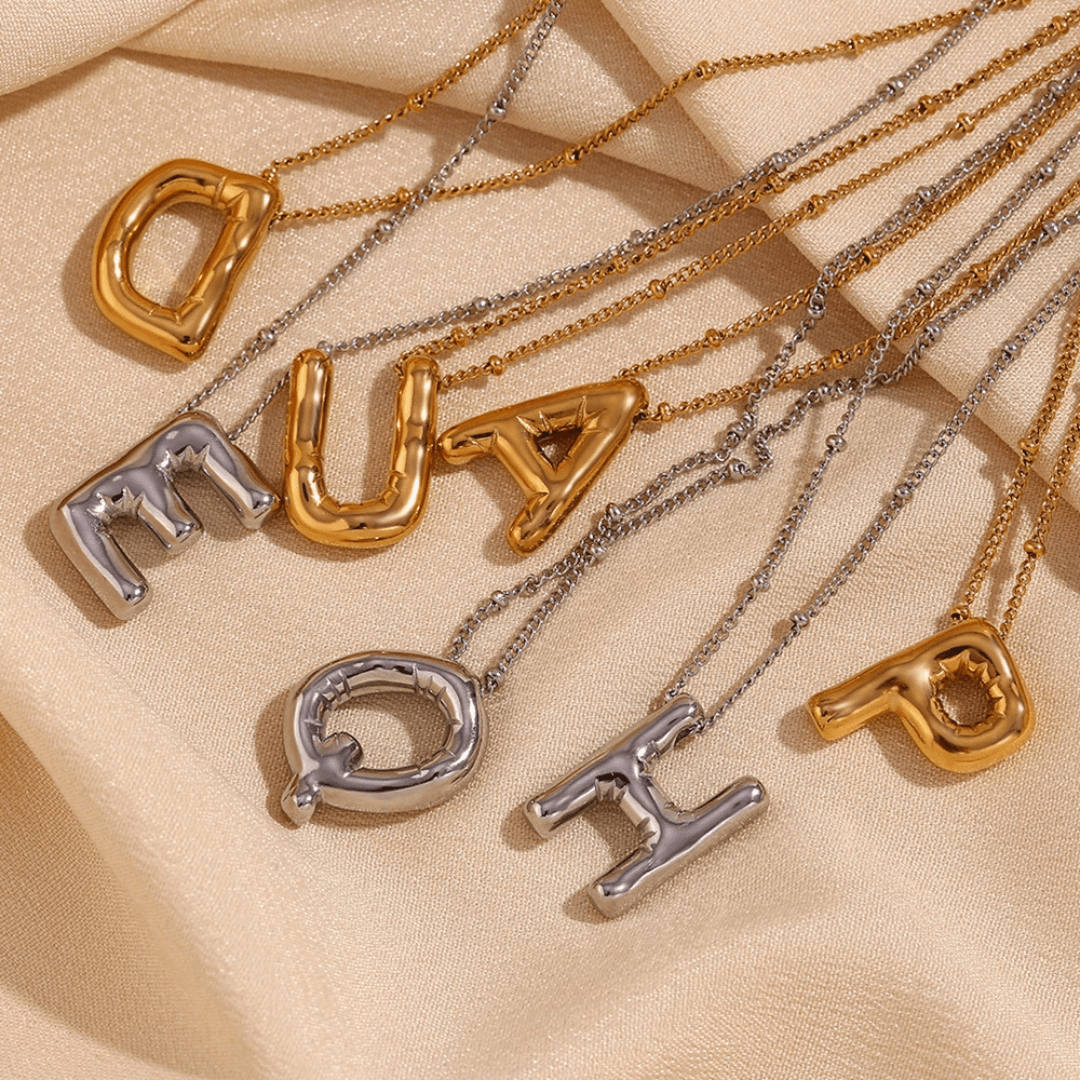 Colar 3D com Iniciais - Banhado em Ouro 18K