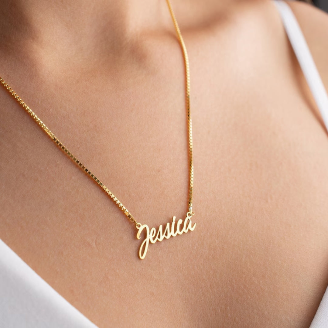 Colar Personalizado com nome banhado a Ouro 18k