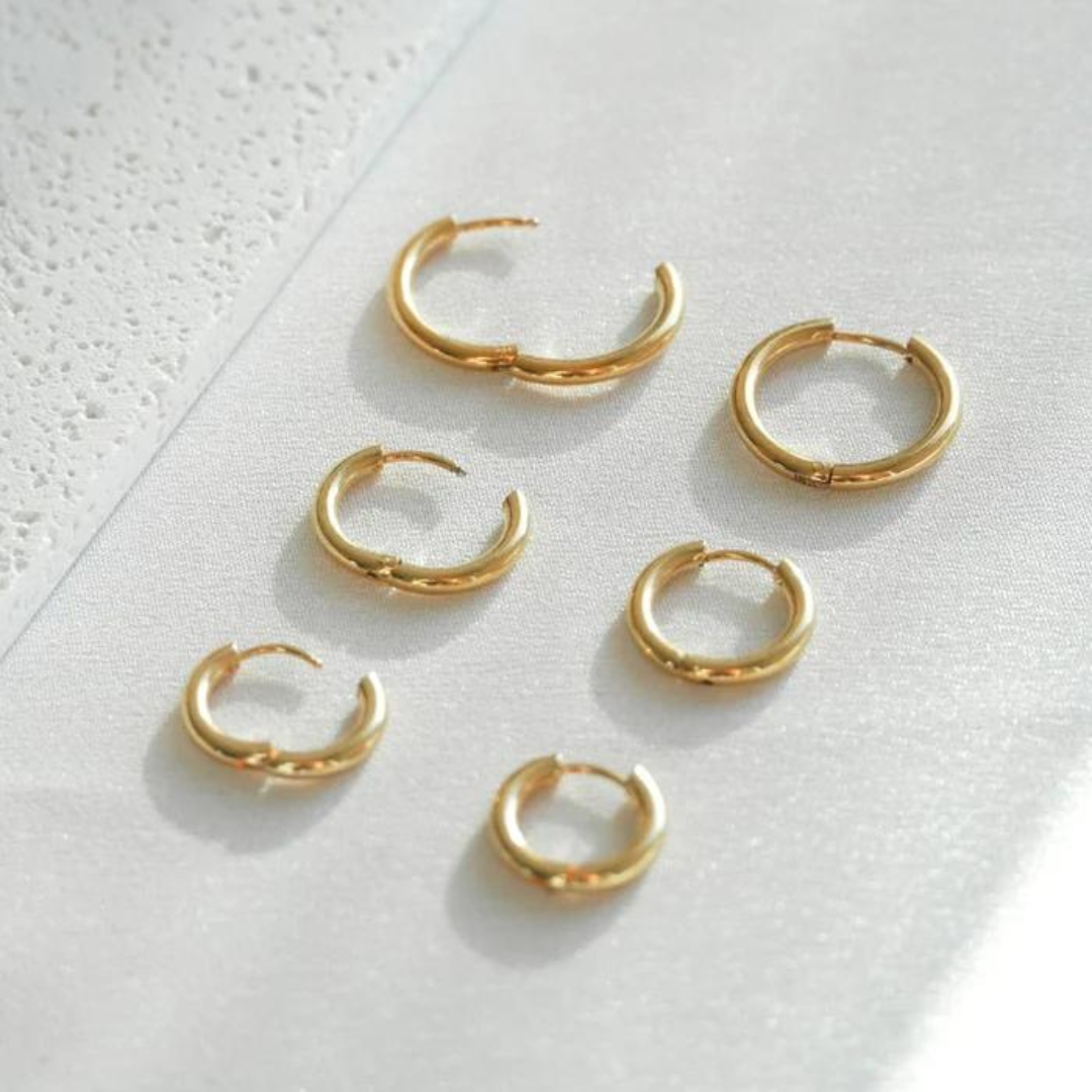 Brincos Trio Argola - Banhado em Ouro 18K