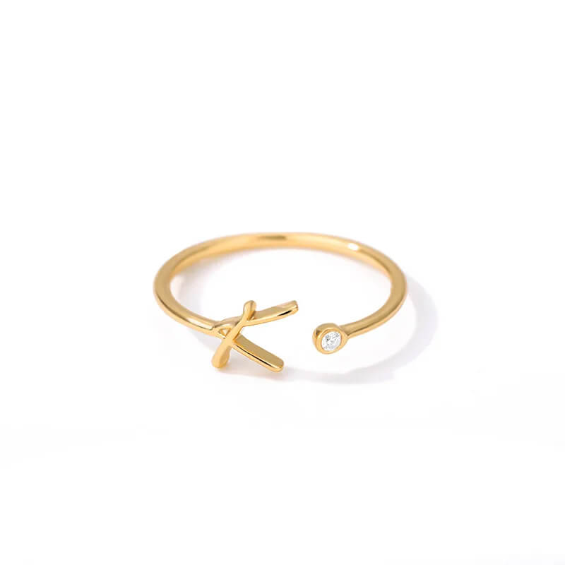 Anel com Inicial - Banhado em ouro 18k