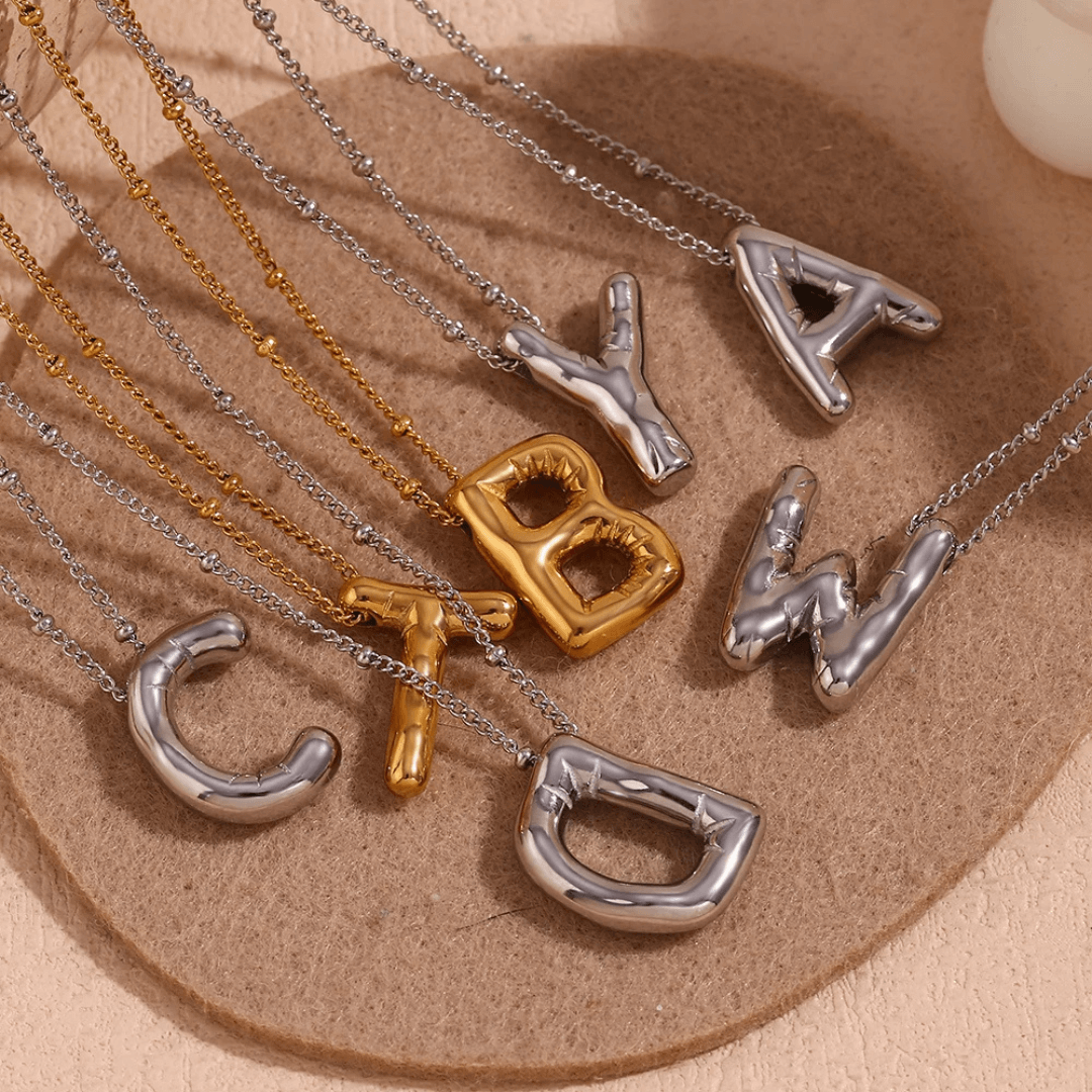 Colar 3D com Iniciais - Banhado em Ouro 18K