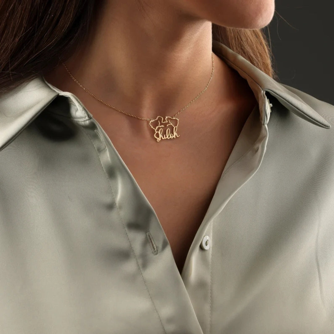 Colar Personalizado Orelhas Caninas | Banhado em Ouro 18K
