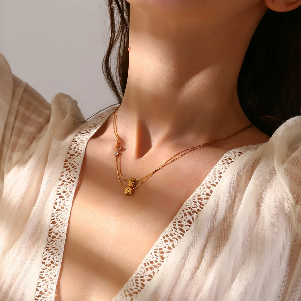 Ponto de Luz & Inicial | Colar + Pingente Banhado em Ouro 18K