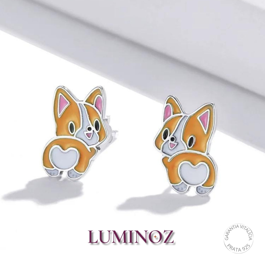 Brincos Mini Corgi | Em Prata 925