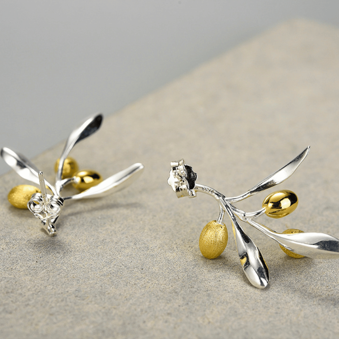 Brincos Folhas de Oliveira - Lotus - LUMINOZ