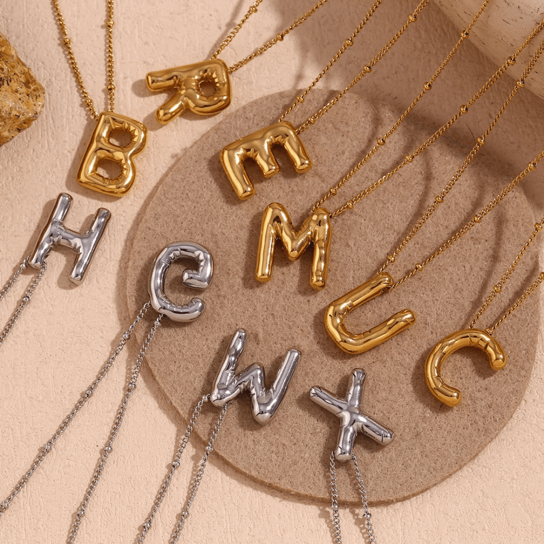 Colar 3D com Iniciais - Banhado em Ouro 18K