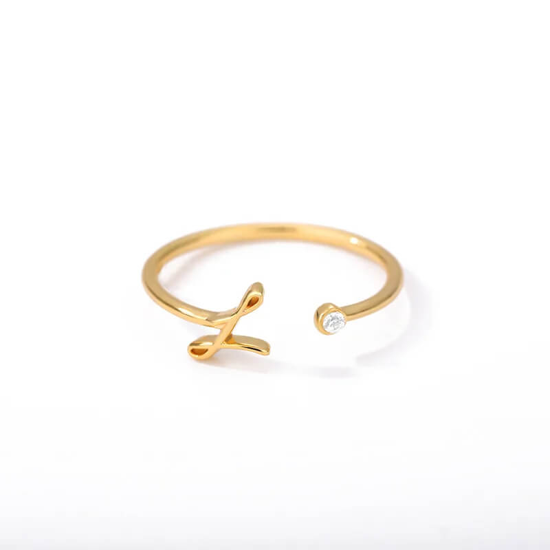 Anel com Inicial - Banhado em ouro 18k