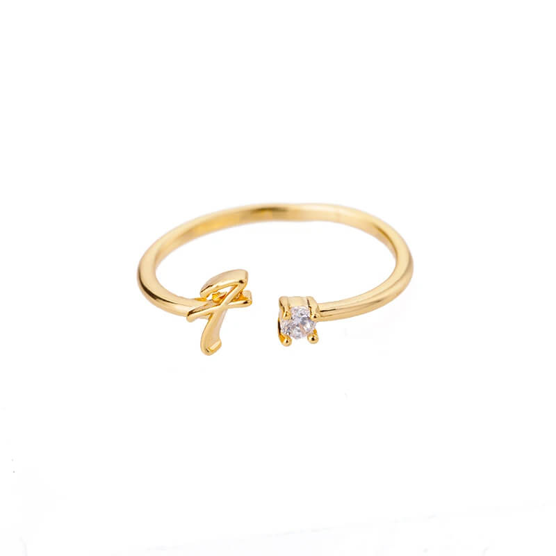 Anel com Inicial - Banhado em ouro 18k