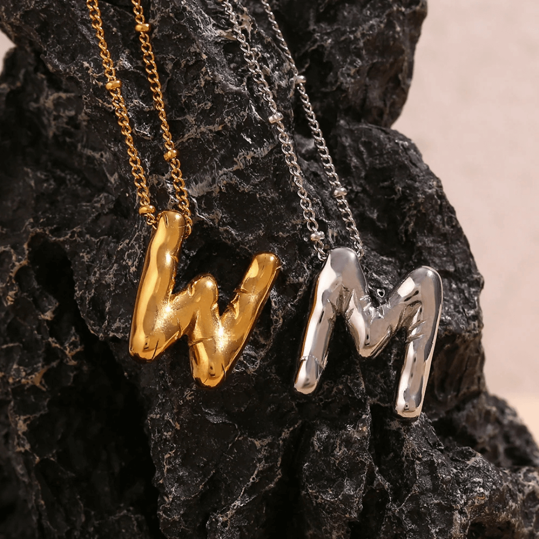 Colar 3D com Iniciais - Banhado em Ouro 18K