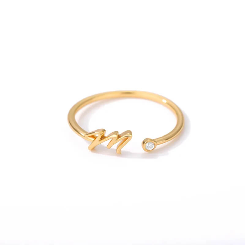 Anel com Inicial - Banhado em ouro 18k