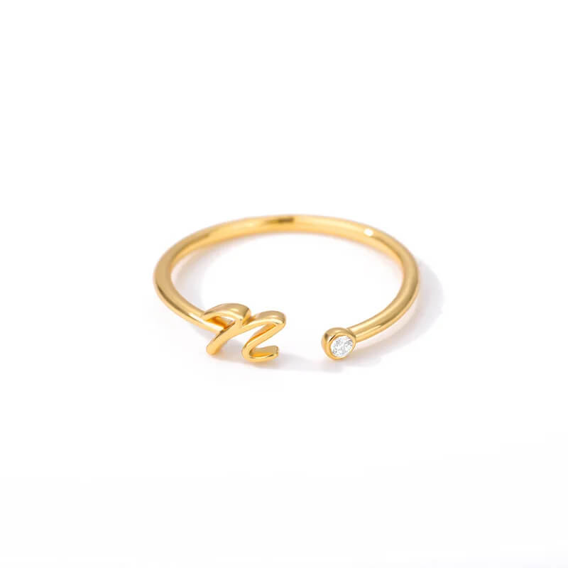 Anel com Inicial - Banhado em ouro 18k