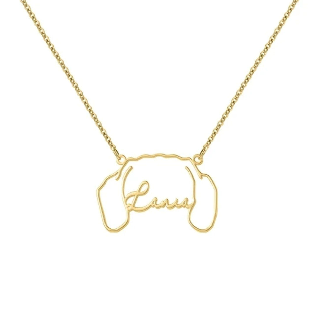 Colar Personalizado Orelhas Caninas | Banhado em Ouro 18K