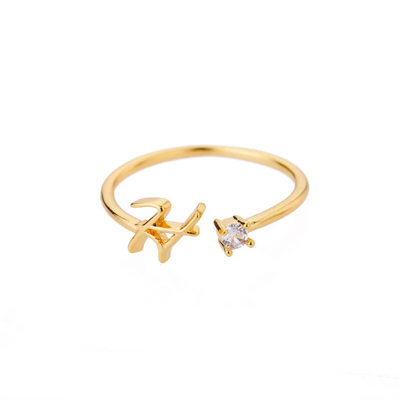 Anel com Inicial - Banhado em ouro 18k