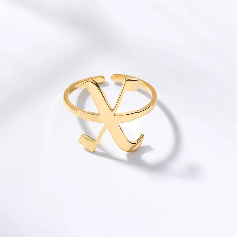 Anel Elegance Inicial - Sua Marca Pessoal - Banhado em Ouro 18K